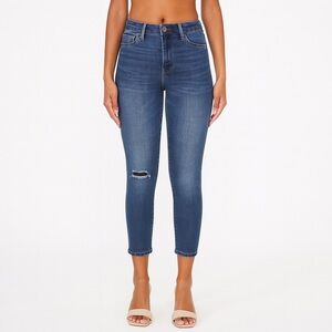 Madewell Roadtripper High Rise Crop Distressed Blue Ankle Jeans 29